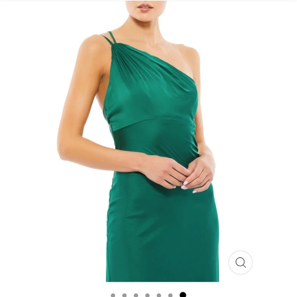 NWT Mac Duggal ONE SHOULDER DOUBLE STRAP SATIN GOWN Size 2 style 55385 - Picture 9 of 11